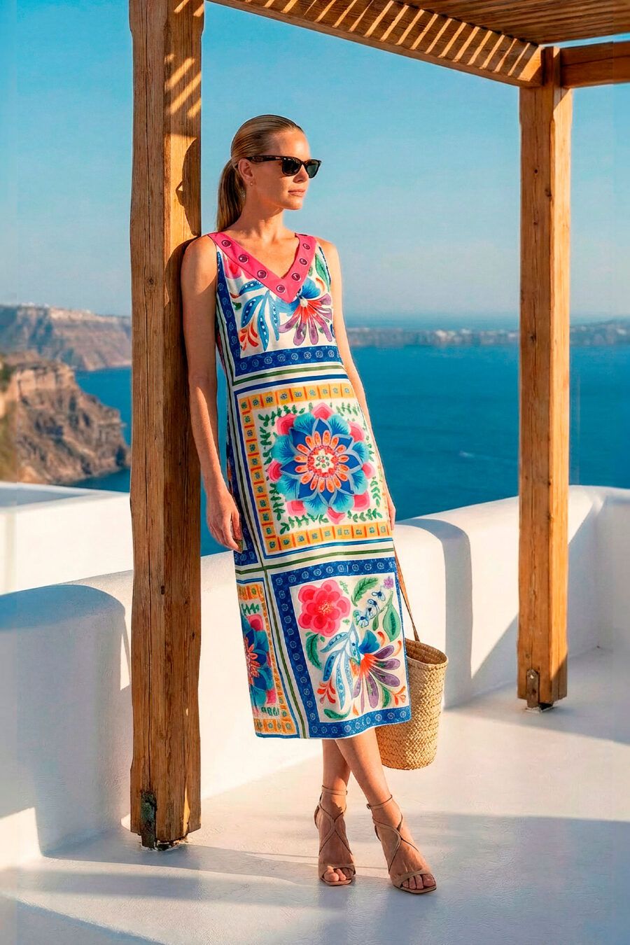 Vestido midi floral