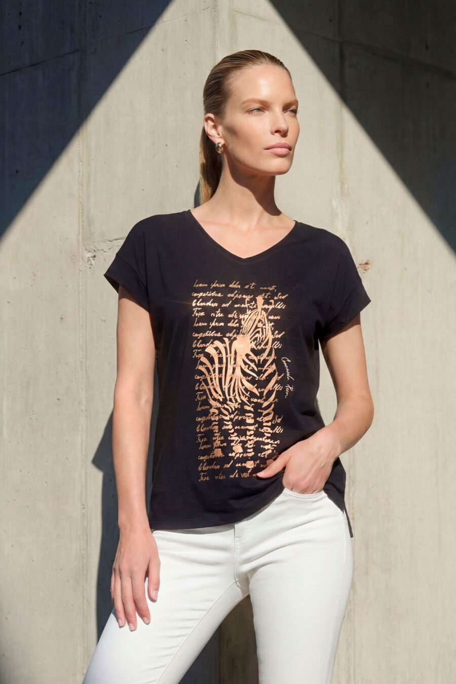 Camiseta cebra oro